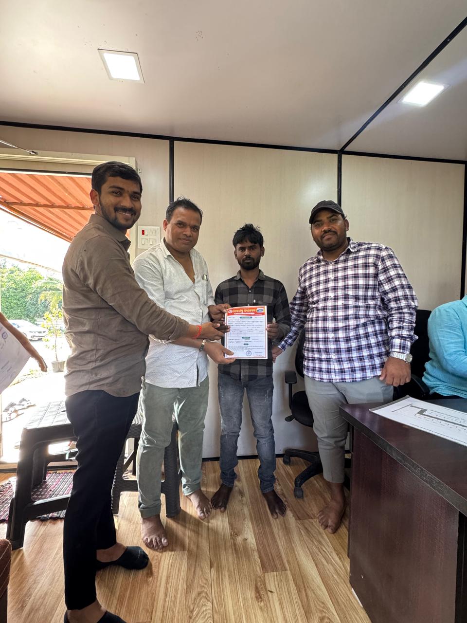 Booking confirmation at our office